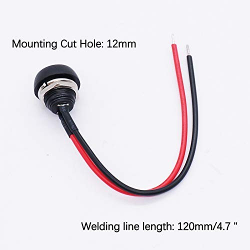/10Pcs 12mm Momentary Push Button Switch 1/2" Mounting Hole On Off Mini Round