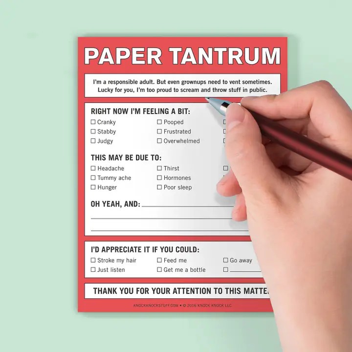 Knock Knock Tantrum Nifty Notepad