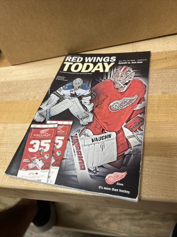 Detroit Red Wings Today 2/19/2012 Program VS San Jose