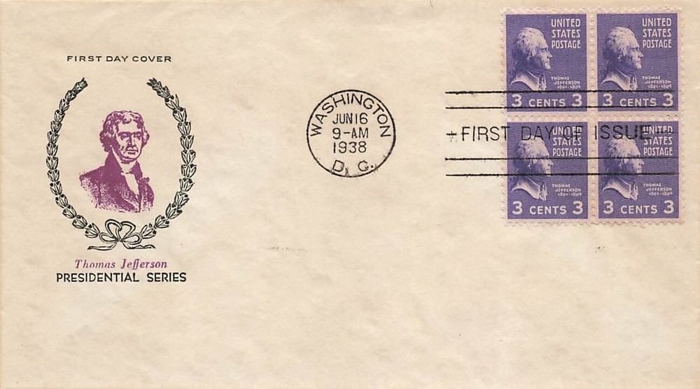 807 3c THOMAS JEFFERSON PREXY - Holland