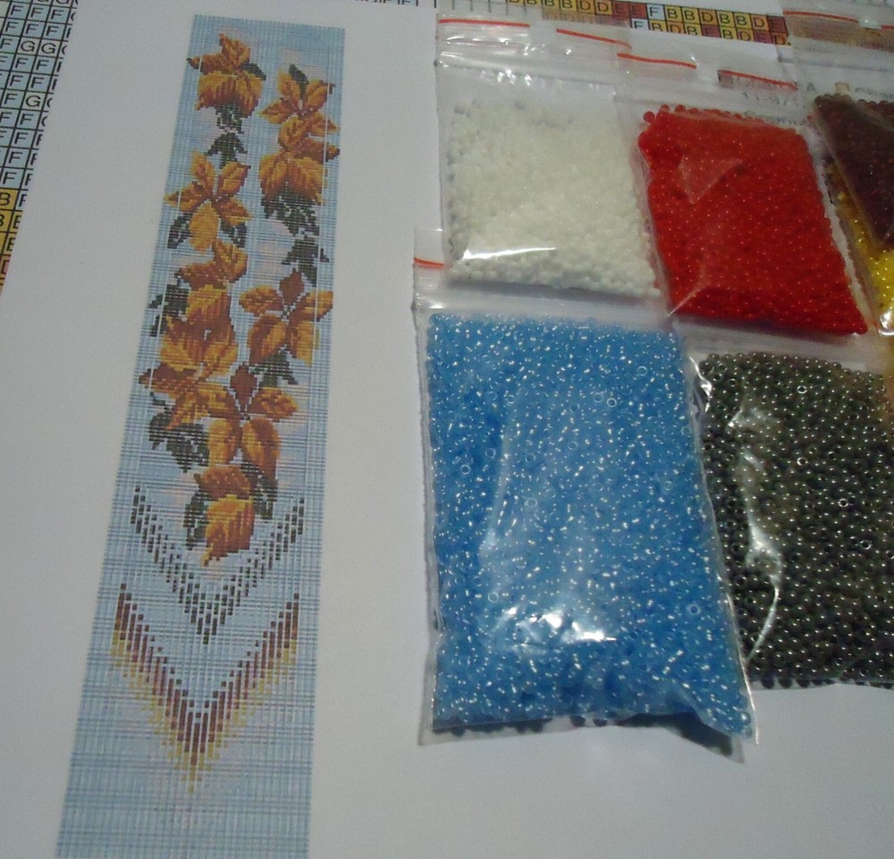 Kit for making a necklace gerdan. Beading Loom Pattern. #C24