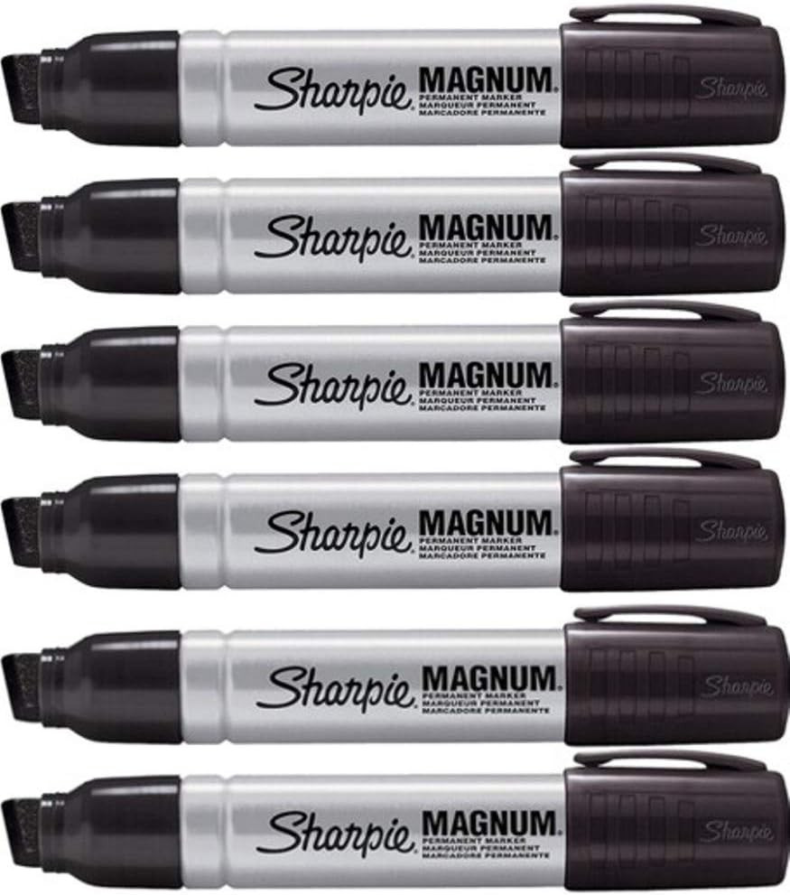 Magnum Permanent Marker, Black, 6 PACK