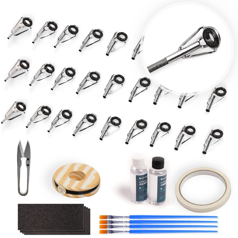 Rod Tip Repair Kit with Small-Medium, Small-Medium 36 Tips + Epoxy Glue