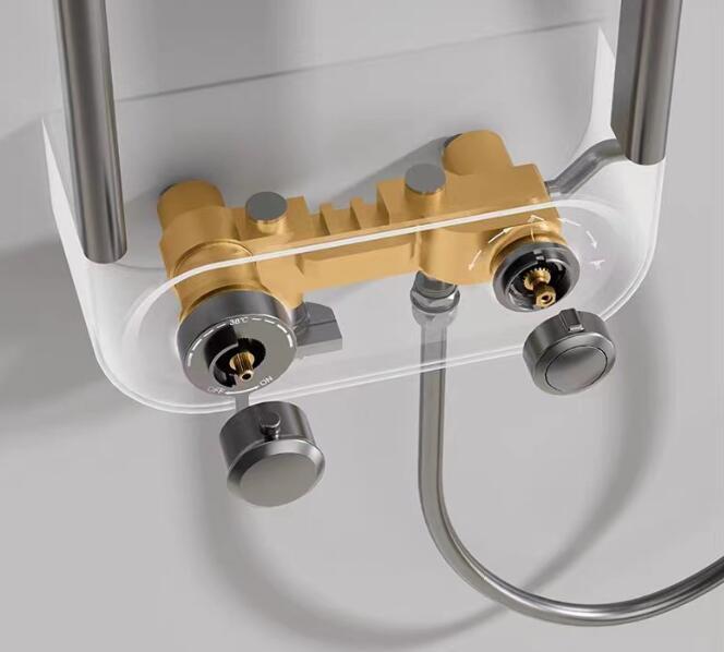 Intelligent Temperature Digital Display Shower Set Storage Rack Storage Table