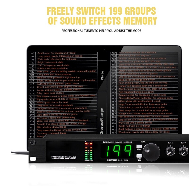 Professional Digital Reverb Multi Effect DSP Processor Audio Processor Equalizer