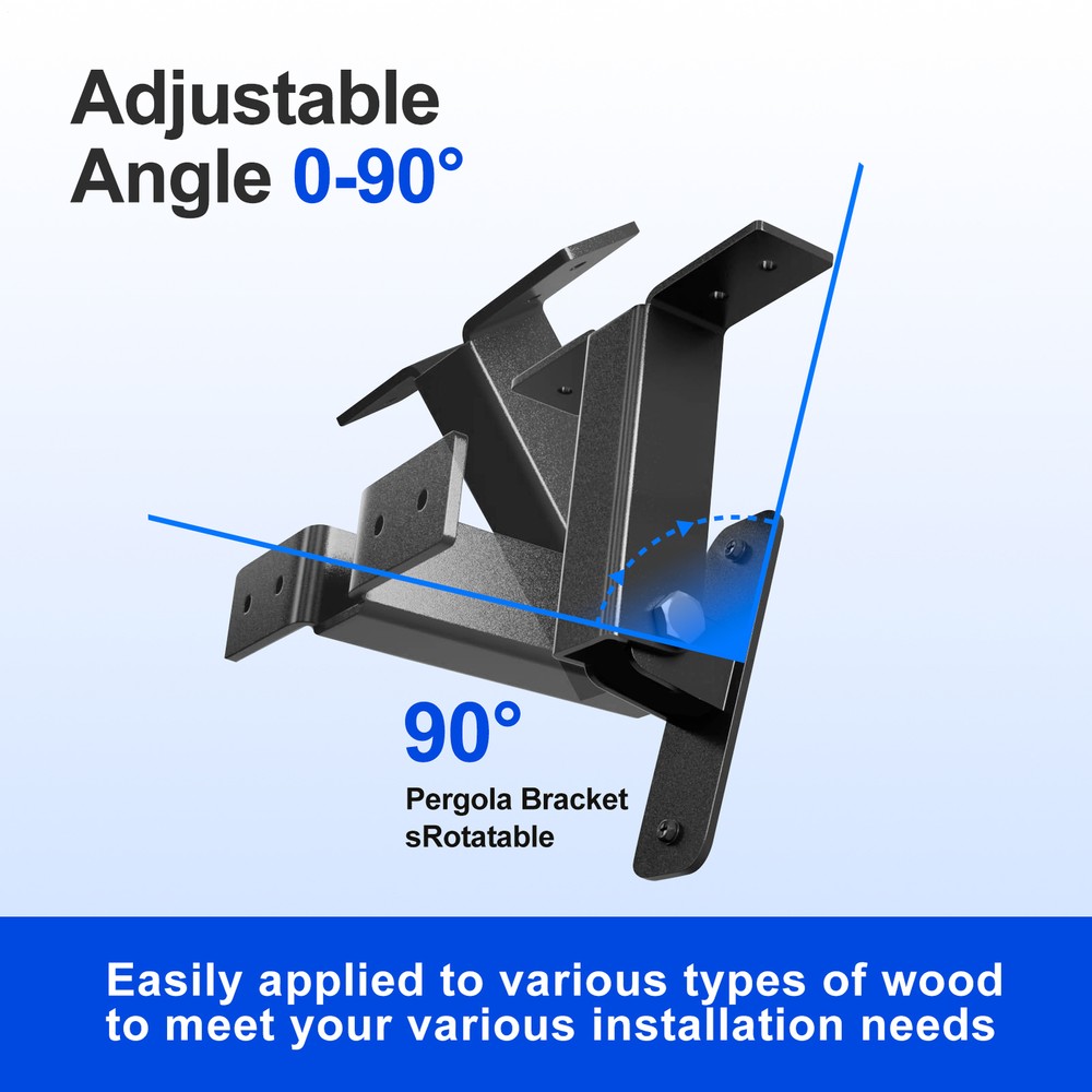 3xRoof Riser Bracket Adjustable Angle Pergola Roof Riser Beam Bracket For Patio