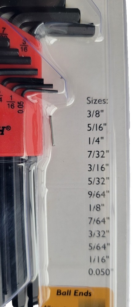 Pittsburgh 13pc Ball end Hex Key Set/ Sae.with Plastic Carrying Case