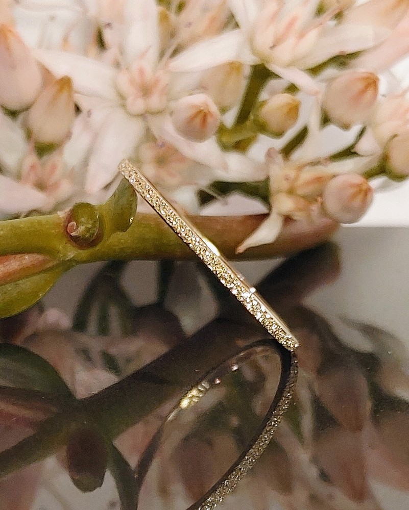 Stardust Eternity Band, 14k Solid Gold Ring, Textured Gold Band, 1mm Midi Ring