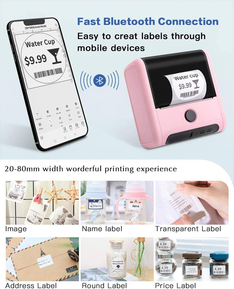 Phomemo M200 Thermal Label Maker Bluetooth 3 Inch Printer with Tape for Labeling