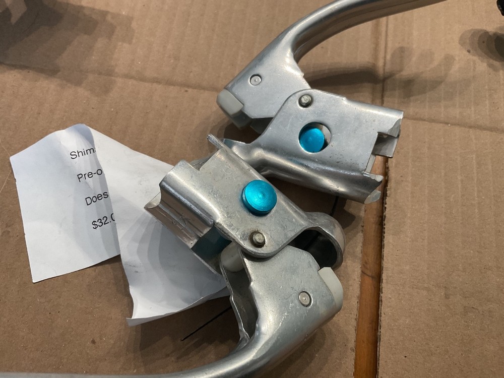 Vintage Shimano blue dot break levers