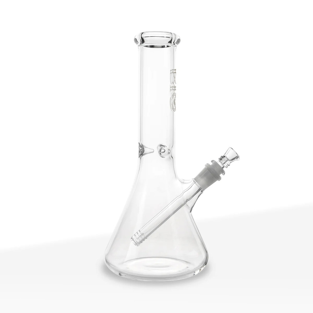 BIO Glass Beaker Water Pipe | Silver | 14mm | 12"