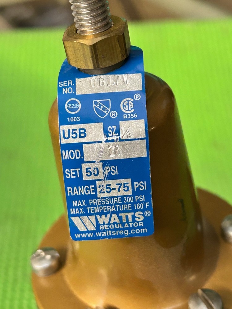 Watts Water Pressure Reducing Valve - Threaded 1/2U5B-Z3