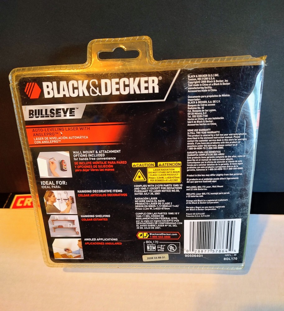 BLACK & DECKER BULLSEYE AUTO-LEVELING LASER WITH ANGLEPRO BDL170