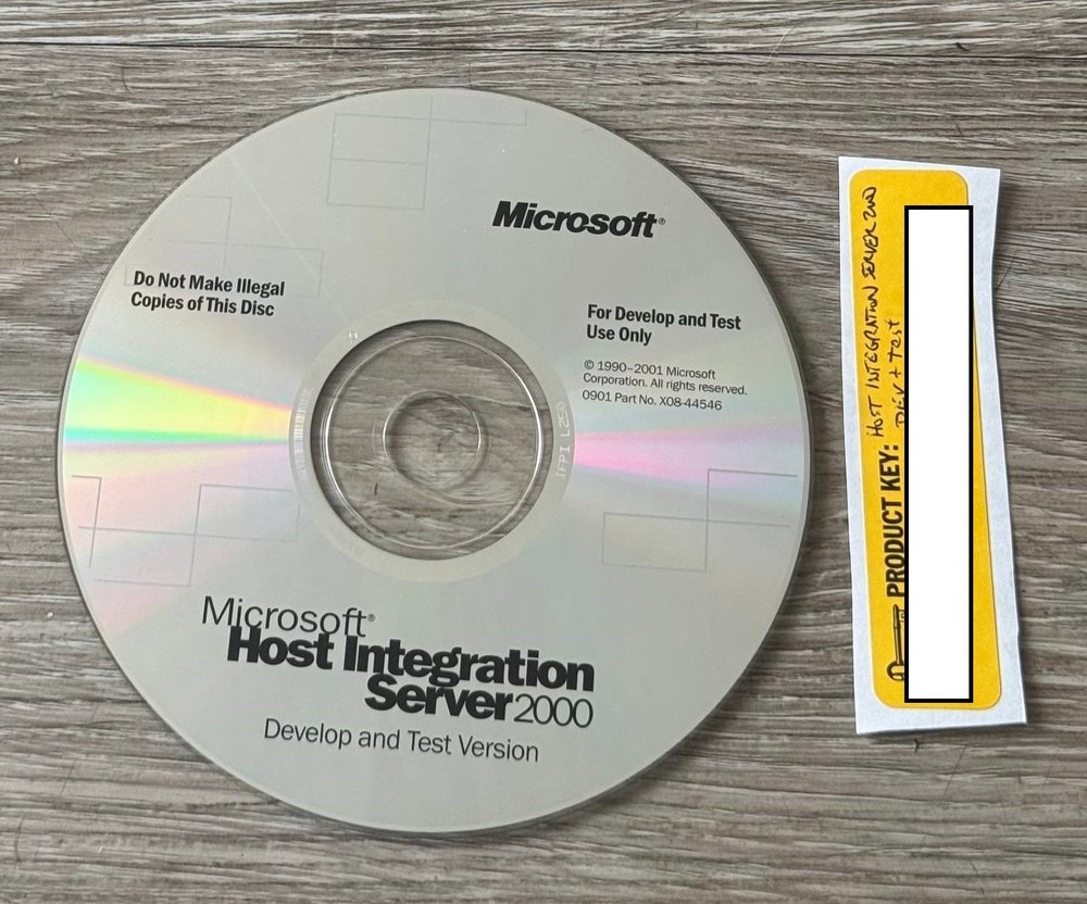 Microsoft Host Integration Server 2000 Dev Test CD w/ Product Key