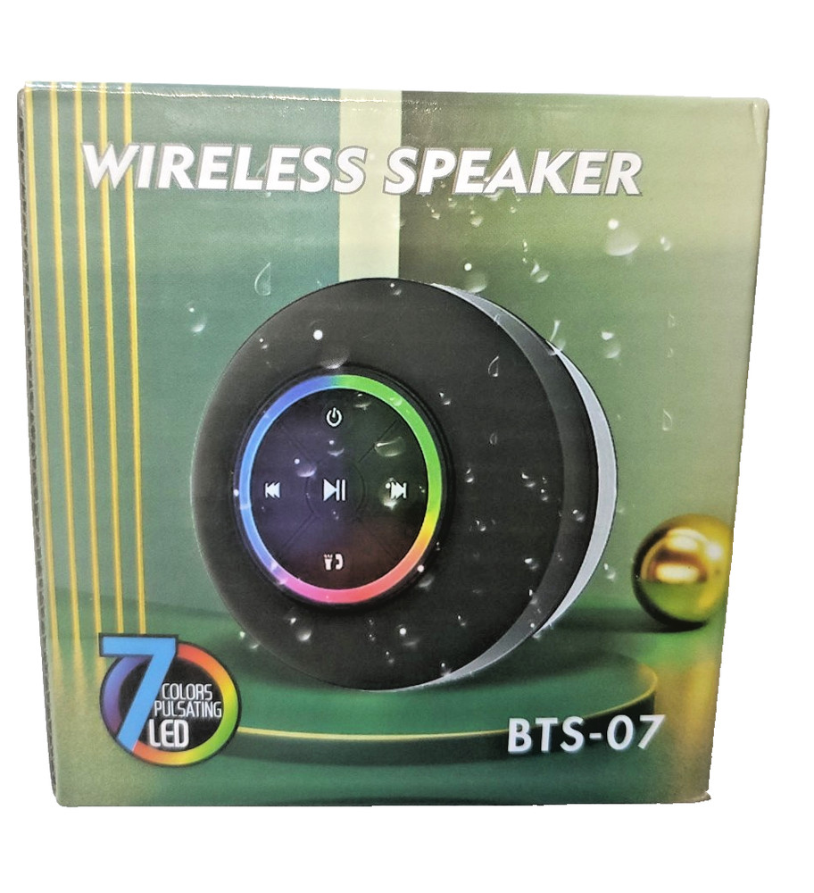Wireless Speaker BTS07- 7 Colors Pulsanting LED(Blue)