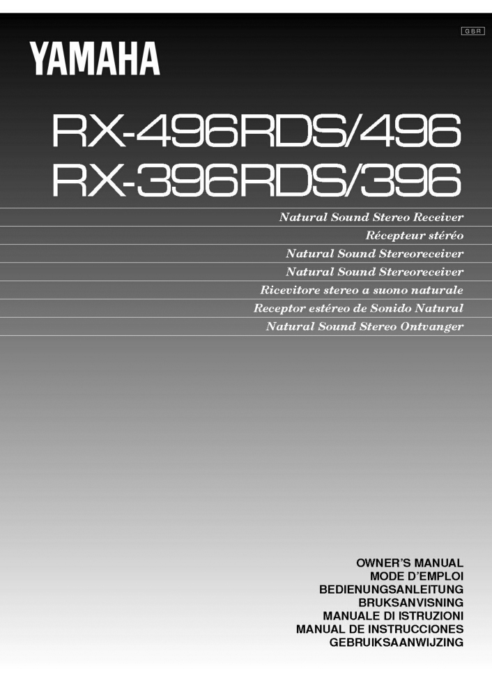 Yamaha RX-496 Receiver Owners Manual