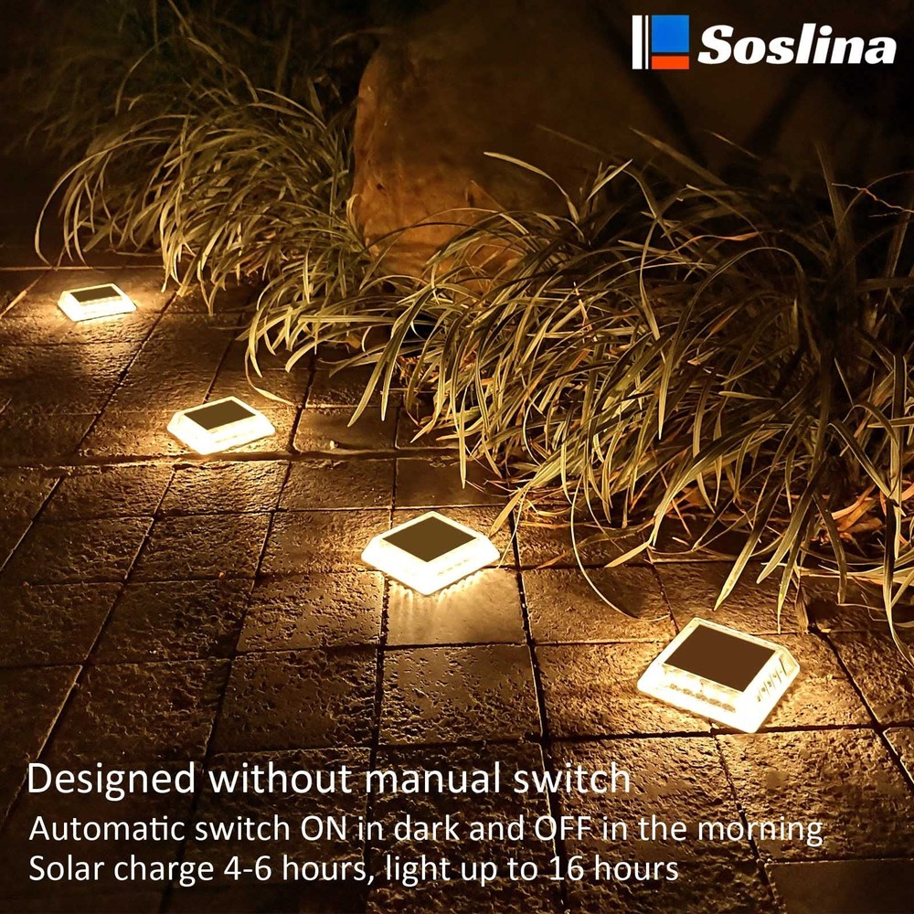 Solar Powered Deck Lights Driveway Walkway Dock Light Step Lamp Decoration