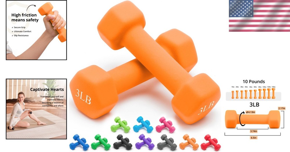 Compact 03lb Dumbbells Pair for Hand Training