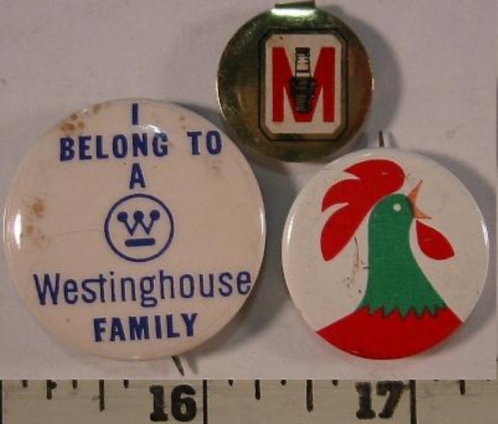 3 1950‘s~Pin Button~Kellogg~Michigan Sparkplug