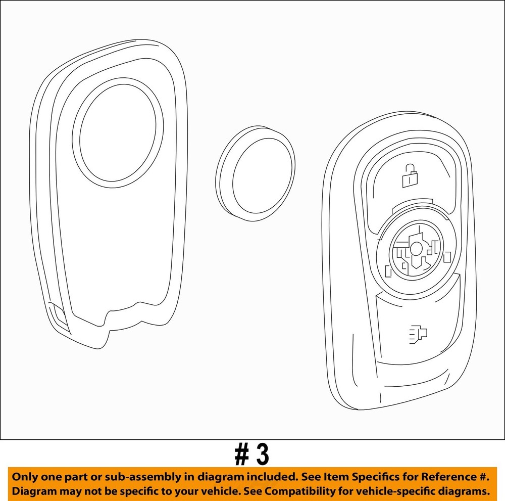GM OEM 17-20 Encore Electrical Keyless Entry Components-Transmitter 13532390