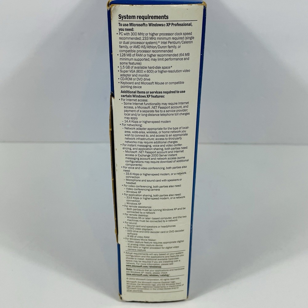 Microsoft Windows XP Professional Upgrade w/ Service Pack 1 Big Box Software