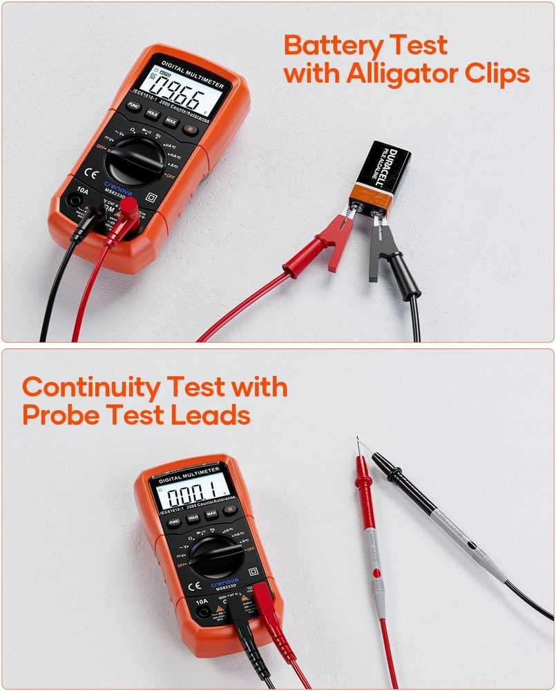 Compact MS8233D Digital Multimeter – 6000 Counts, Ideal for Electricians