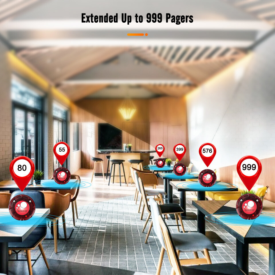 TD158 Restaurant Wireless Paging Queuing Calling System 30 Coasters Pagers Hotel