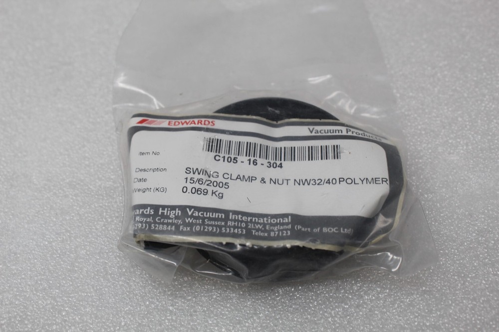 NEW EDWARDS  C105-16-304 Swing Clamp Vacuum SWING and NUT NW32/40 POLYMER