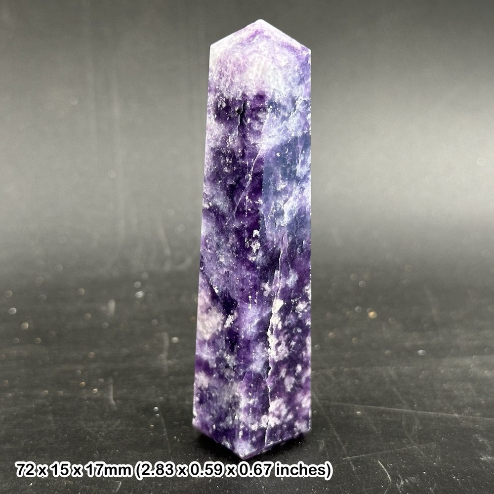 A-grade lepidolite tower, polished from madagascar, genuine specimen with