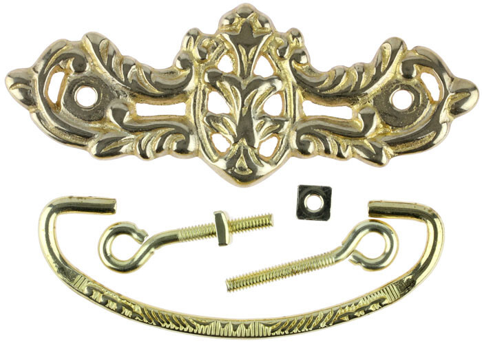 (5 Pack) 3 inch Victorian Bail Pull Solid Brass