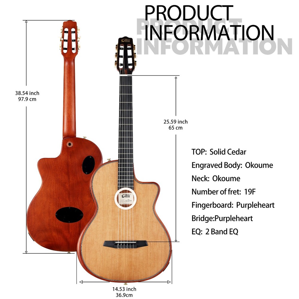 Electronic Classical Portable Guitar SILENT GUITAR Classic Nylon String Travel