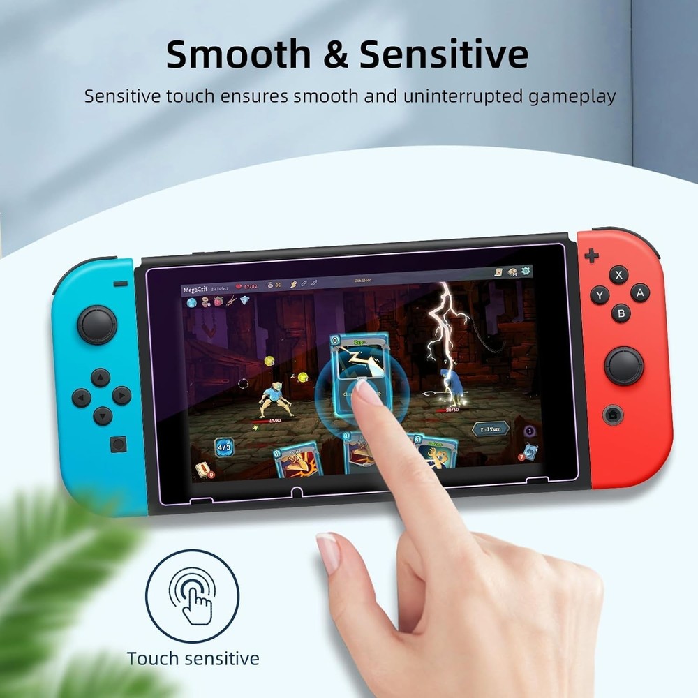 2-Pack Blue Light Blocking Screen Protectors for Switch 6.2 Inch - Eye Comfort