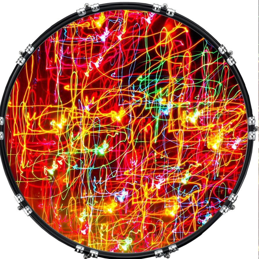 20" Custom Bass Kick Drum Front Head Graphical Graphic Interference 5