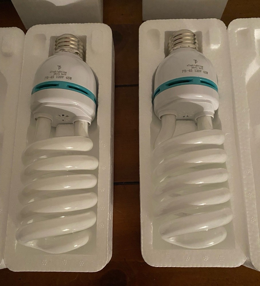 Two Pro Photo Studio Light Bulb 120v 45W Studio Lighting Mint In Box