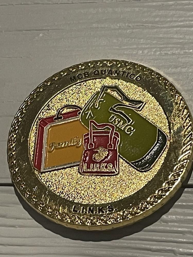 MCB Quantico Challenge Coin LINKS Training USMC Marine Corps Base