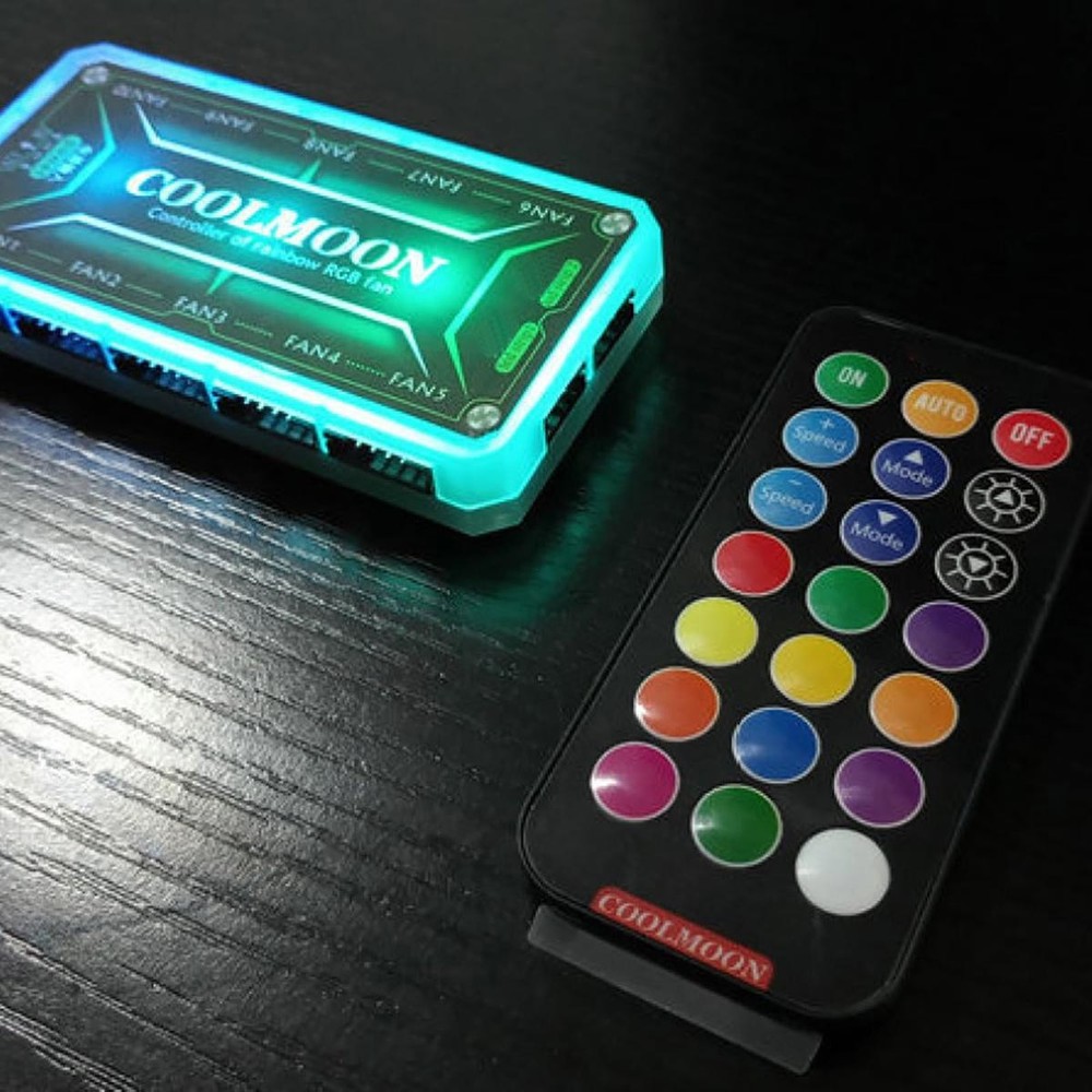 RGB Fan Controller Remote Control Computer Case 12V PC Cooling Chassis Fan Hub M