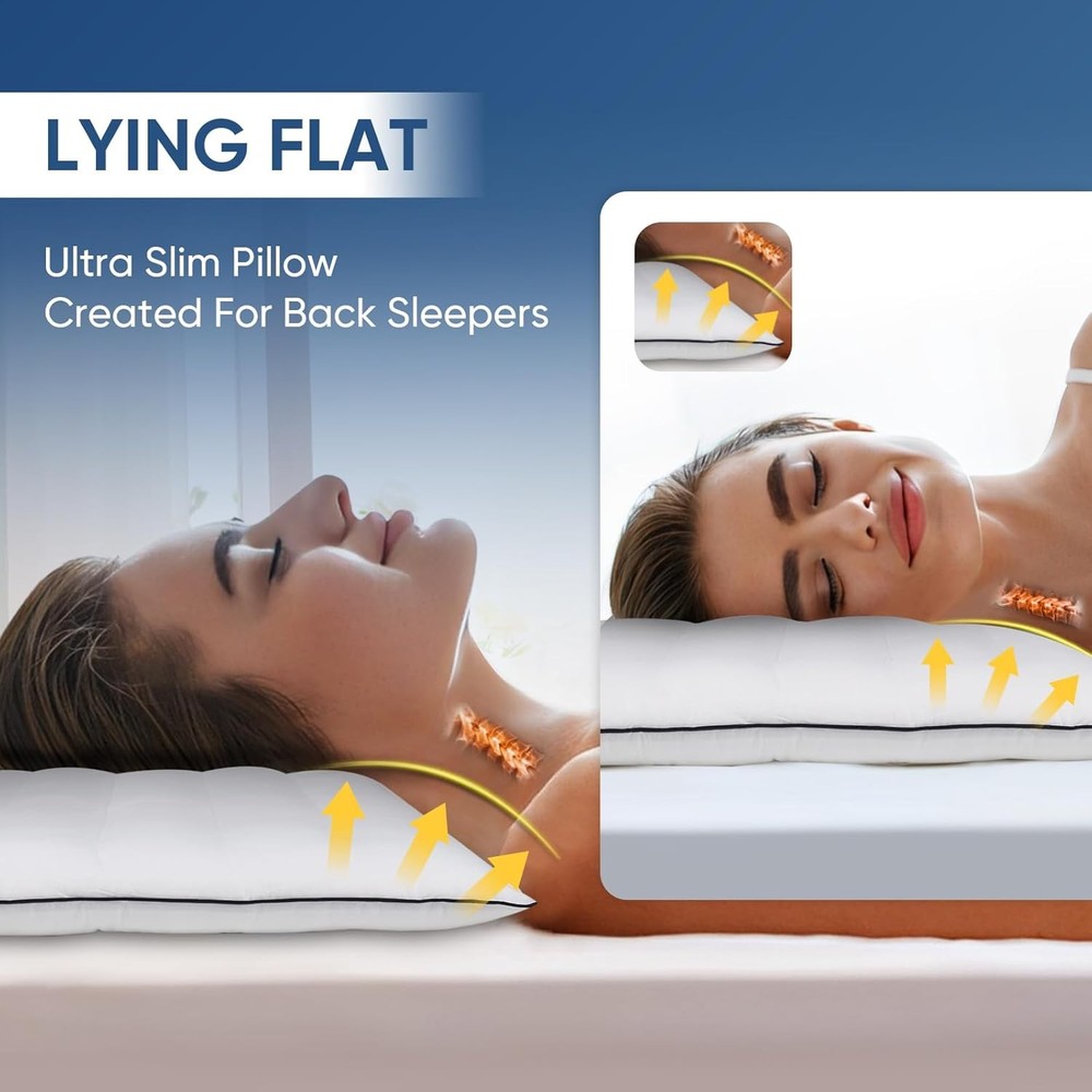 Ultra-thin pillow, flat pillow suitable for side sleeping