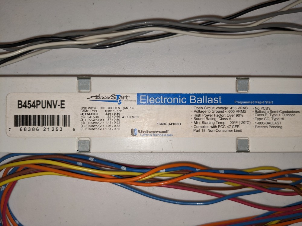 Universal Lighting Technologies B454PUNV-E Electronic Ballast 120-277V