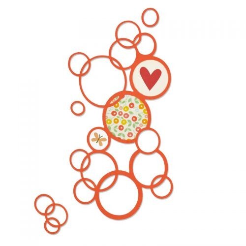 Sizzix "Bright Bubbles" Abstract Circles Thinlits Dies- 661166 MSRP $15