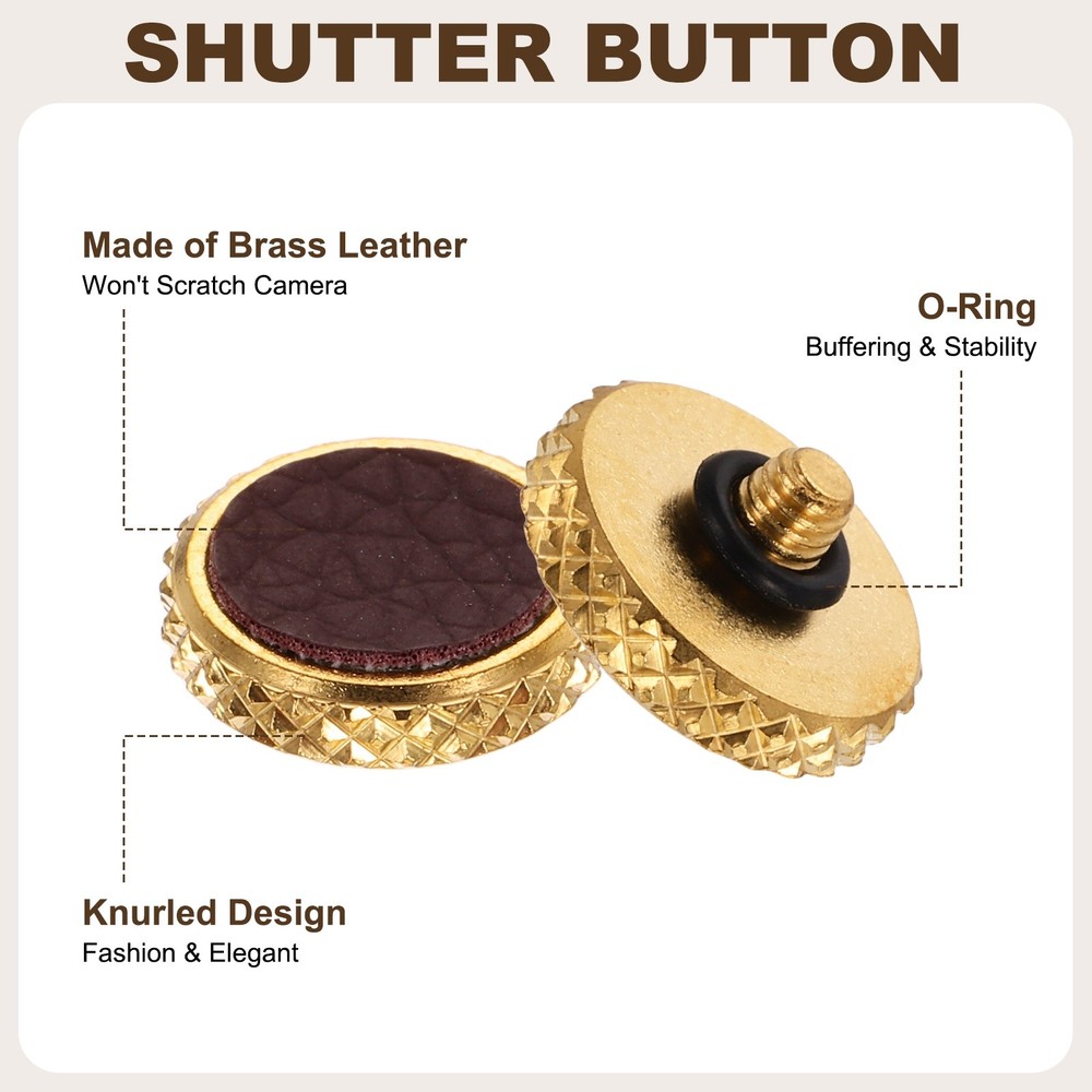 Shutter Button (Dark Brown) Camera Soft Release Button Threaded, for Fuji