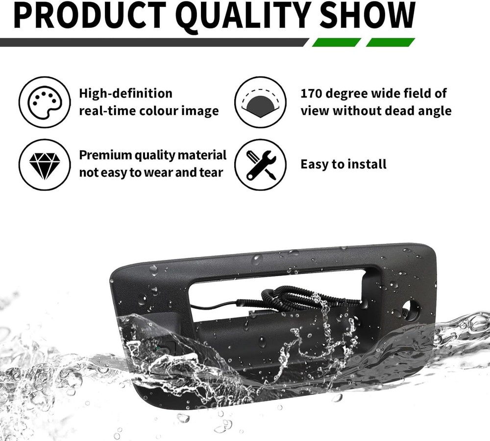 Rear View Backup Tailgate Handle Camera Compatible with 2007-2013 Silverado/S...