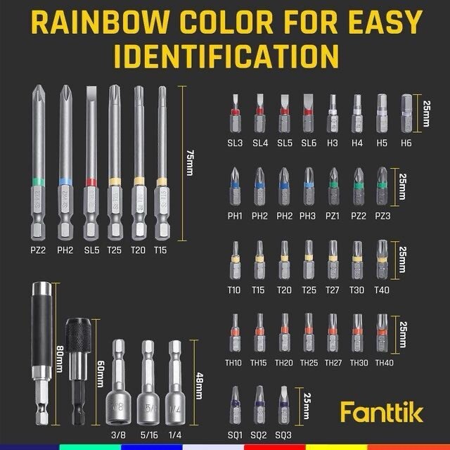 Fanttik 43Pcs Screwdriver Bit Set,