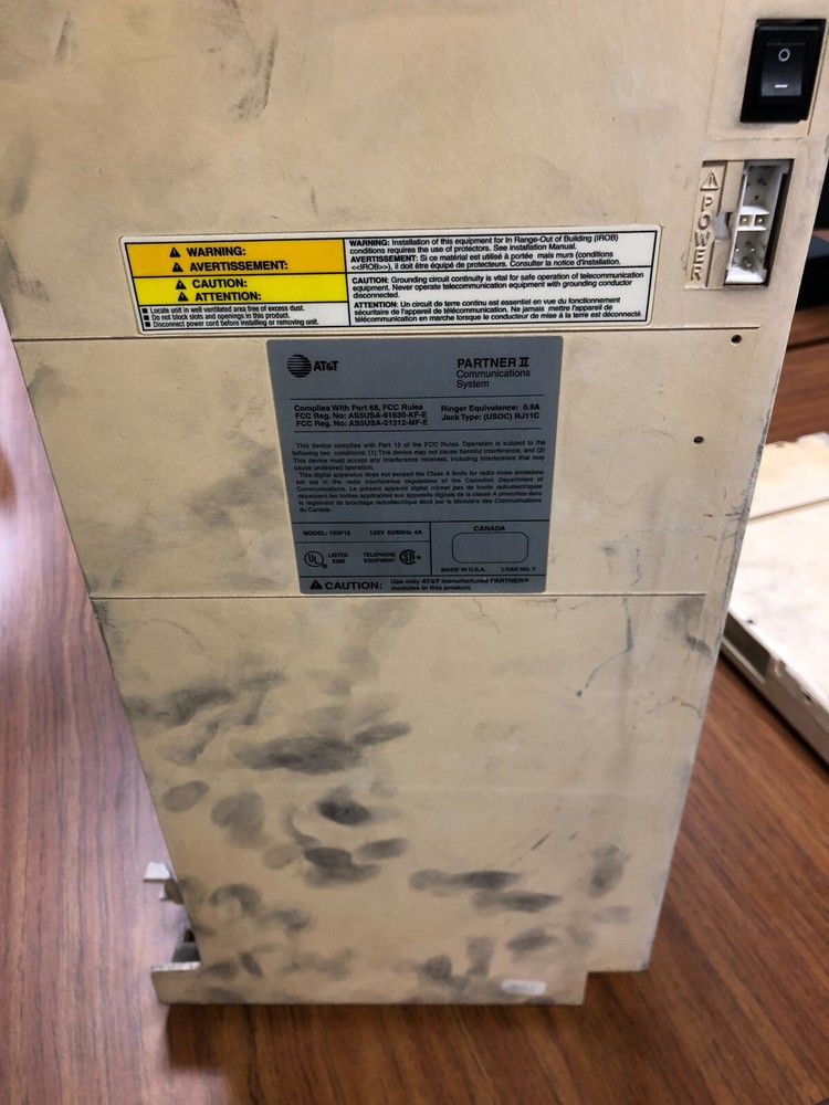 AT&T PBX Partner II Communications System Model: 103F15
