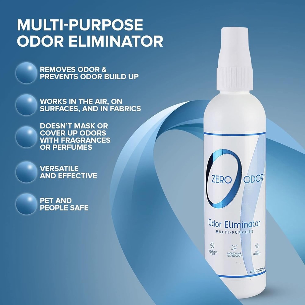 8oz Biodegradable Unscented Odor Eliminator - Safe for Home Use, 1000+ Sprays