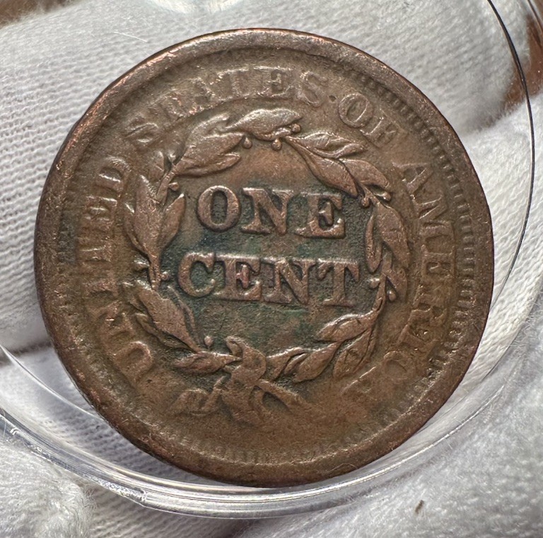 1851 Braided Hair Large Cent B