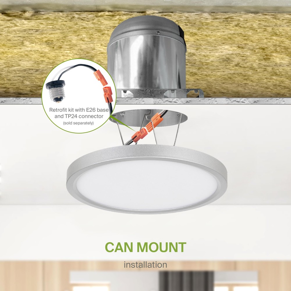 7" Round Flush Mount Ceiling Light Fixture, Low Profile Surface Lighting | 5C...