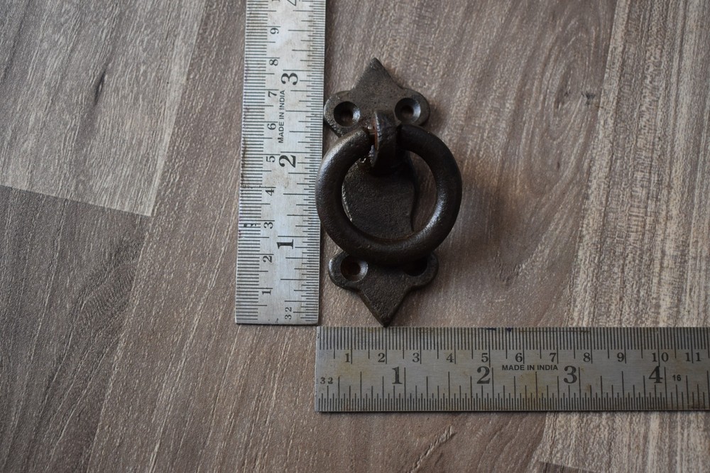 VINTAGE Handforged chest door KNOCKER ring Pull drop handle knob 6 pic