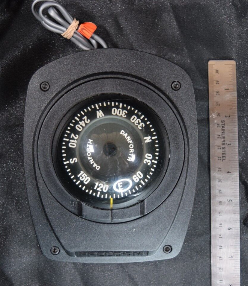 Danforth Freedom Maritime Marine Compass Surface Mount 12v Red Light Functions