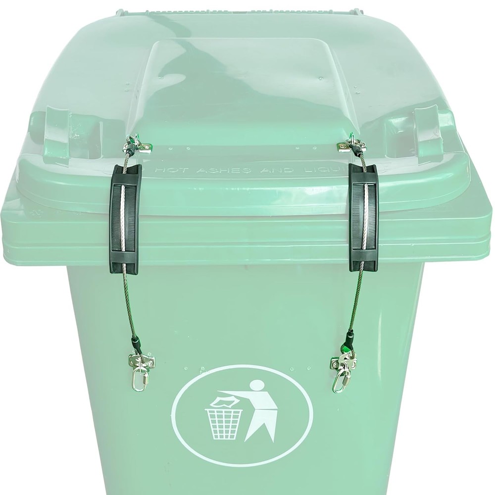 Bear Proof Trash Can Lock Set - 96 Gallon Outdoor Garbage Bin Straps