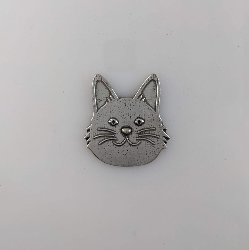 Happy Cat Pewter Magnet